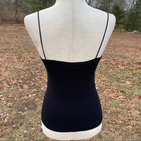 TRINA TURK TOP TANK BLACK STRETCH CAMISOLE SPAGHETTI STRAPS Size M - Picture 6 of 8